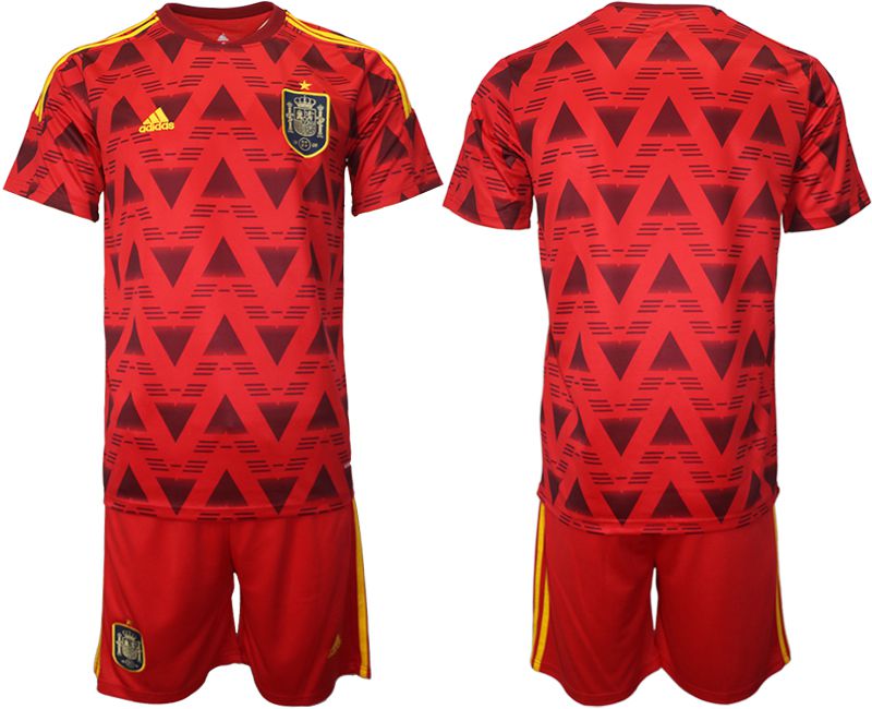 Men 2022 World Cup National Team Spain home red blank Soccer Jersey